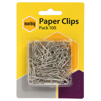 Paper Clips Silver 28mm Small Hangsell PK100 Paper Clips Silver 28mm Small Hangsell PK100
