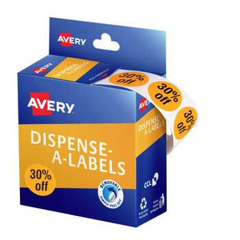 Avery 30% Off Dispenser Labels 24 x 24 mm Round Removable Avery 30% Off Dispenser Labels 24 x 24 mm Round Removable