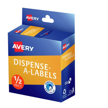 Avery 1/2 Price Dispenser Label Ø 24mm Round Removable Avery 1/2 Price Dispenser Label Ø 24mm Round Removable