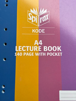 Spirax Kode Lecture Book A4 140 Page With Pocket Assorted Spirax Kode Lecture Book A4 140 Page With Pocket Assorted