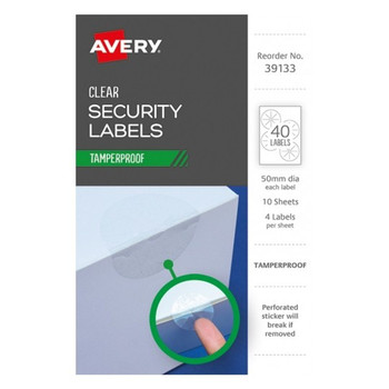 Avery Tamper-proof Clear Security Labels | 40pk