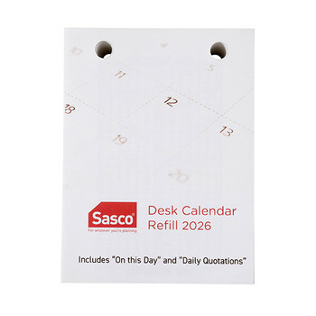 SASCO 2026 CALENDAR REFILL TOP HOLE 76 X 102MM SASCO 2026 CALENDAR REFILL TOP HOLE 76 X 102MM