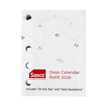 SASCO 2026 CALENDAR REFILL SIDE HOLE 76 X 102MM SASCO 2026 CALENDAR REFILL SIDE HOLE 76 X 102MM