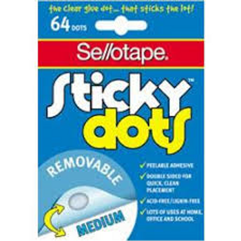 Sellotape Stick Dots Removable 64 Dot Per Pk Sellotape Stick Dots Removable 64 Dot Per Pk