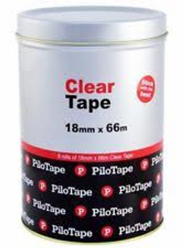 Clear Tape Pilotape 18 x 66 Tin 8 Rolls Clear Tape Pilotape 18 x 66 Tin 8 Rolls