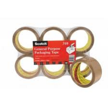 Packaging Tape 48mm x 50m Brown 3M Pk6  Packaging Tape 48mm x 50m Brown 3M Pk6