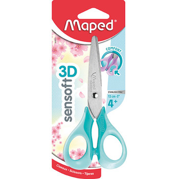 Maped Sensoft Kids Scissors Ages 4+ Assorted Patel 13cm Maped Sensoft Kids Scissors Ages 4+ Assorted Patel 13cm