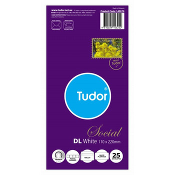 Envelopes DL Plain Face White 110 x 220mm Pk25 Envelopes DL Plain Face White 110 x 220mm Pk25