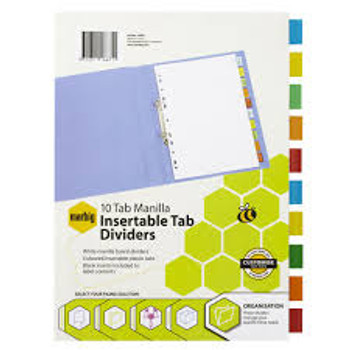 Dividers 1-10 Insertable Tab A4 Dividers 1-10 Insertable Tab A4