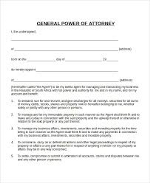 General Power of Attorney Pk25