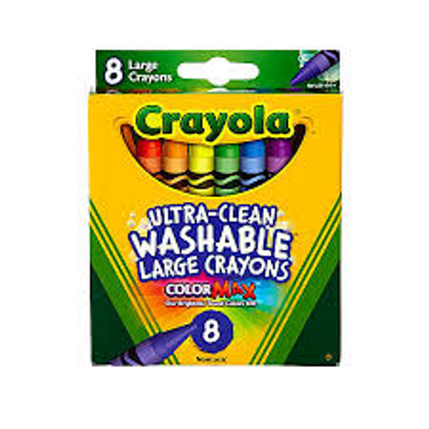 Crayola Crayons Washable Large Assorted Pk 8