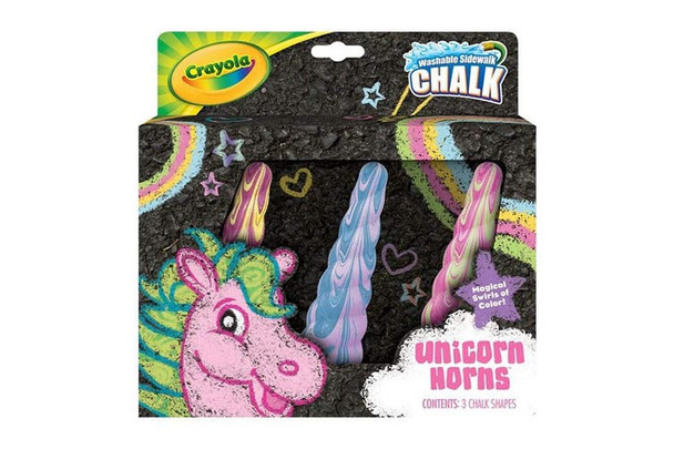 3 Washable Sidewalk Chalk Unicorn Rainbow Assorted Colors