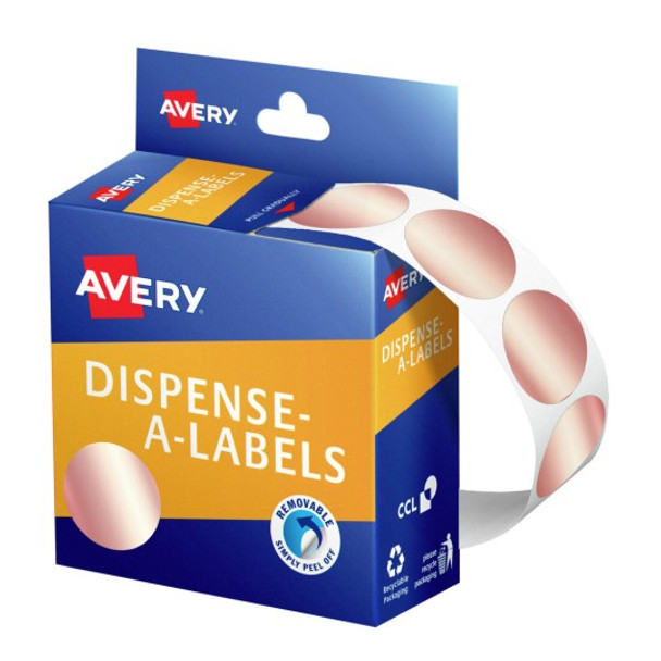 Avery Dispenser Removable Label 24mm Rose Gold 937371