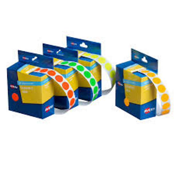 Avery Circles Dispenser Labels 14mm All Colours