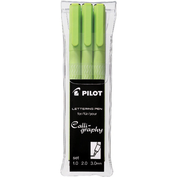 PILOT SWN-DRL-S3N-B LETTERING PEN ASSORTED NIBS BLACK WALLET OF 3