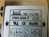 Kei1s Cw3-20A-T Single Phase Power Emi Filter Power Filter 115V/250V 50/60Hz Cad
