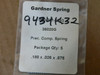 Gardner Spring 36020G Precision Compression Spring .180 X .026 X 875