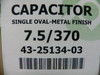 Protech 43-25134-03 Capacitor 7.5/370 Single Oval Metal Finish