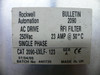 Allen Bradley 2090-Uxlf-123 Series A Ac Drive Rfi Filter 250 Volt Single Phase