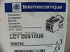 Telemecanique Lc1-D2510-U6 Contactor Non-Reversing 3 Pole 240 Vac 60 Hz 3Ph