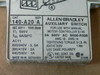 Allen Bradley 140-A20 Manual Motor Starter 140-Mn Auxiliary Contact Left 2 No