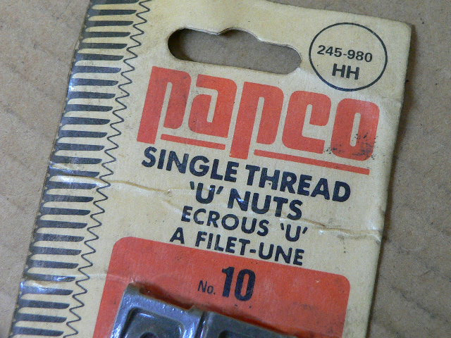 PAPCO NO. 10 245980 SINGLE THREAD UNUTS Fen Industrial