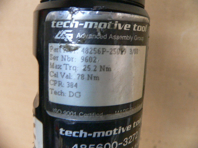 TECHMOTIVE TOOL 48256P25019 ELECTRIC NUTRUNNER TORQUE WRENCH WITH