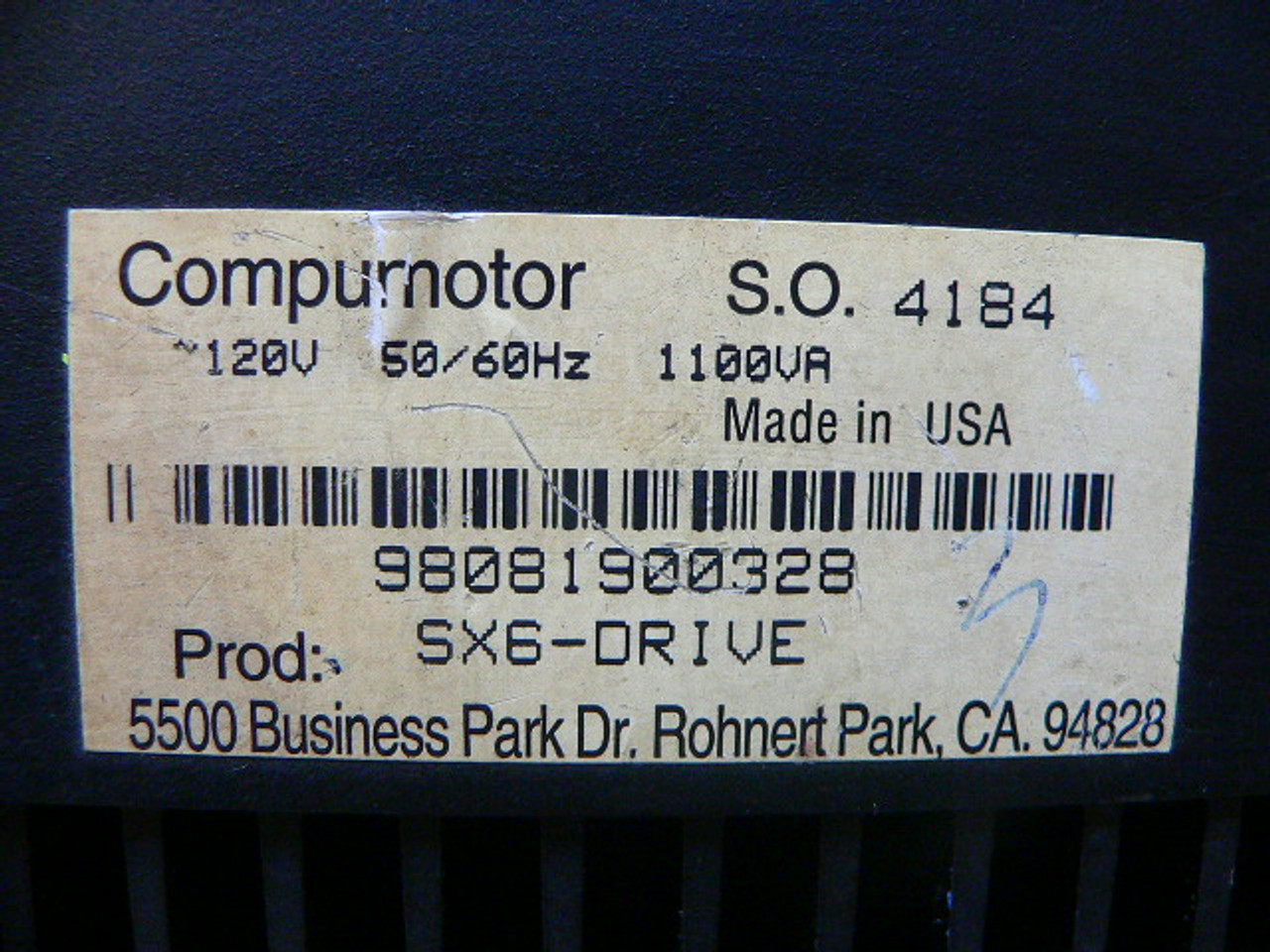 Parker SX6-DRIVE Compumotor Stepper Motor Drive, Out: 170VDC In: 120VAC ...