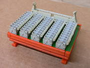 Wago Din Rail Mount Board W/ (5) 255 Terminal Blocks & 50 Pin Male Connector