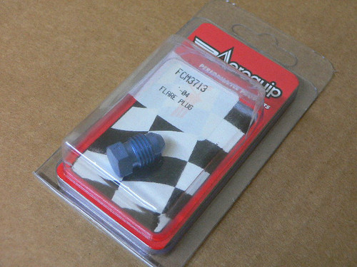 Aeroquip Fitting Plug 4 An Hex Head Aluminum Blue Anodize Each Fcm3713