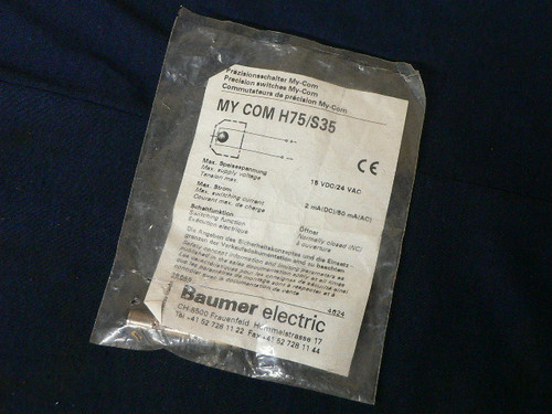 Baumer Electric My-Com H75/S35 Mycomh75s35 My-Com Precision Switches Baumer Electric My-Com H75/S35 Mycomh75s35 My-Com Precision Switches
