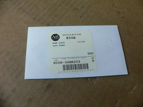 Allen Bradley 800E-34Be253 800E Legend Plate Allen Bradley 800E-34Be253 800E Legend Plate