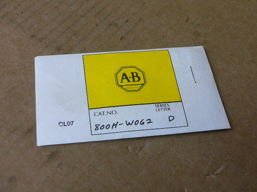 Allen Bradley 800H-W062 Legend Plate Allen Bradley 800H-W062 Legend Plate