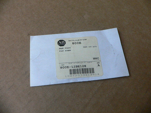 Allen Bradley 800E-12Be128 Legend Plate Allen Bradley 800E-12Be128 Legend Plate