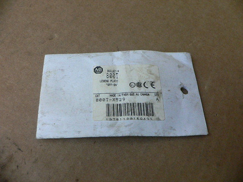 Allen Bradley 800T-X529 Legend Plate Off-On Nib Allen Bradley 800T-X529 Legend Plate Off-On Nib