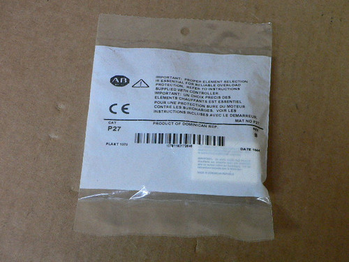Allen Bradley P27 Thermal Overload Heater Element Allen Bradley P27 Thermal Overload Heater Element