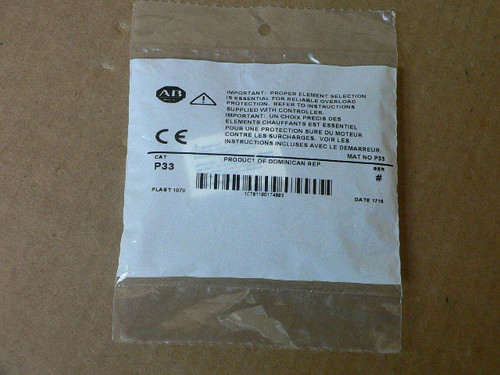 Allen Bradley P33 Overload Heater Element Allen Bradley P33 Overload Heater Element