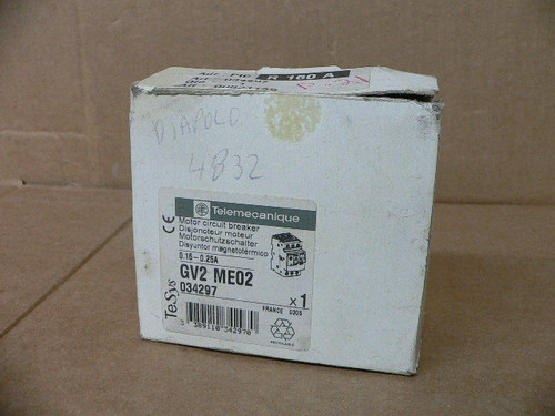 Telemecanique Schneider Electric Gv2me02 0.16-0.25 A Motor Circuit Breaker Telemecanique Schneider Electric Gv2me02 0.16-0.25 A Motor Circuit Breaker