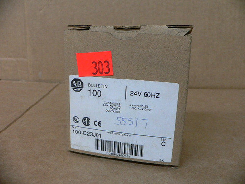 Allen Bradley 100-C23j01 Contactor 23 Amp 24V 60 Hz Allen Bradley 100-C23j01 Contactor 23 Amp 24V 60 Hz