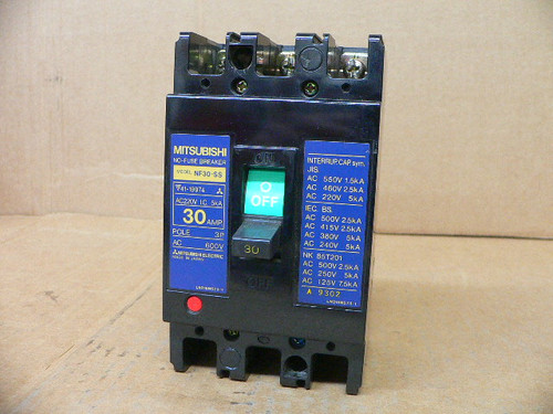 Mitsubishi Nf30-Ss No-Fuse Circuit Breaker 30Amp 3 Pole Mitsubishi Nf30-Ss No-Fuse Circuit Breaker 30Amp 3 Pole