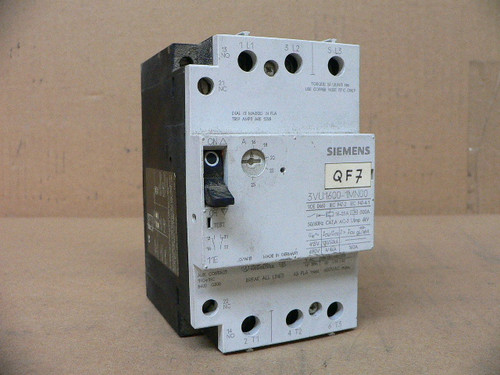 Siemens 3Vu1600-1Mn00 16-25 A 65 Fla 60 Hp 3 Ph 600 Vac 50/60 Hz Motor Starter