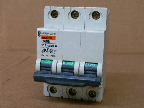 Merlin Gerin C60n 15A-Type C, 17466 Circuit Breaker Merlin Gerin C60n 15A-Type C, 17466 Circuit Breaker