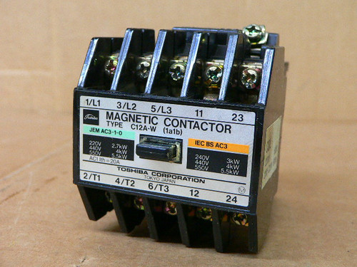 Toshiba Corporation C12a-W Magnetic Contactor 200/220V Toshiba Corporation C12a-W Magnetic Contactor 200/220V