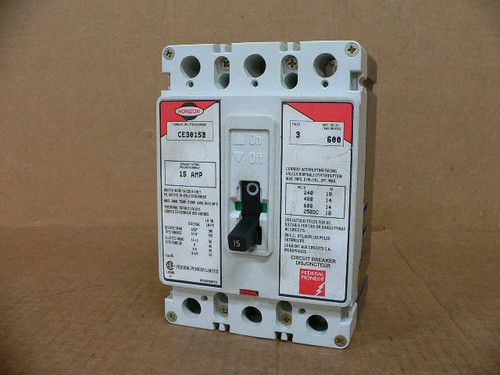 Federal Pioneer Horizon Ce3015b 3 Pole 15A 600V Circuit Breaker Federal Pioneer Horizon Ce3015b 3 Pole 15A 600V Circuit Breaker