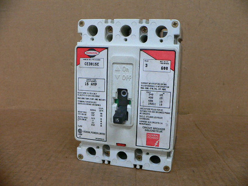 Federal Pioneer Horizon Ce3015e Circuit Breaker 3P 15A 600V Federal Pioneer Horizon Ce3015e Circuit Breaker 3P 15A 600V