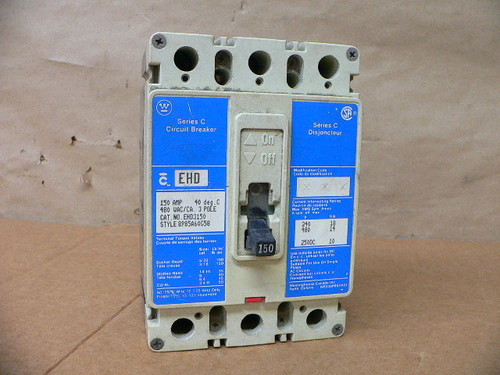 Westinghouse Ehd3150 Thermal-Magnetic Circuit Breaker Westinghouse Ehd3150 Thermal-Magnetic Circuit Breaker