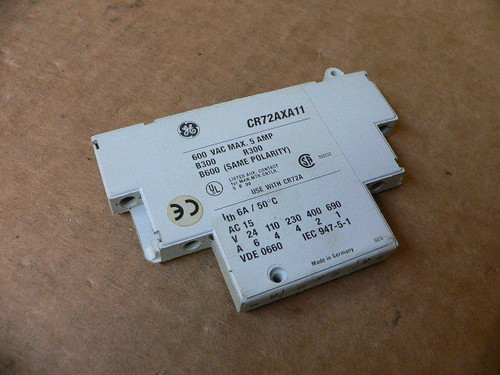 Ge General Electric Cr72axa11 Auxiliary Contact 1No-1Nc Manual Motor Controller