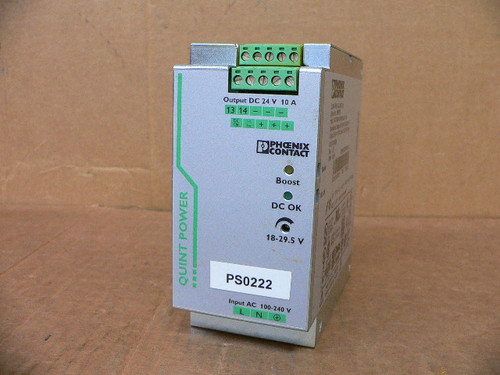 Phoenix Contact Quint-Ps/1Ac/24Dc/10 Power Supply 24Vdc 10A Output Phoenix Contact Quint-Ps/1Ac/24Dc/10 Power Supply 24Vdc 10A Output