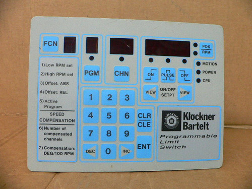 Klockner Bartelt 500081 Programmable Limit Switch Klockner Bartelt 500081 Programmable Limit Switch
