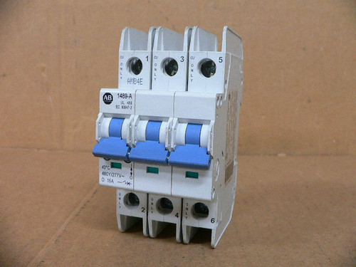 Allen Bradley 1489-A3d150 Miniature Circuit Breaker 3P 15A Allen Bradley 1489-A3d150 Miniature Circuit Breaker 3P 15A